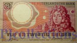 NETHERLAND 25 GULDEN 1955 PICK 87 XF W/PIN HOLES - 25 Florín Holandés (gulden)