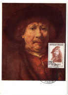 ART + PEINTURE = PARIS 1957 = CARTE MAXIMUM FDC + CACHET PREMIER JOUR Illustré 'SALON AUTOMNE 'sur N° Yvt 1135 - Rembrandt