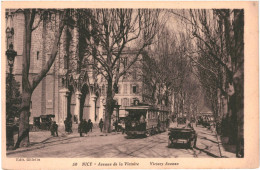 CPA  Carte Postale France Nice Avenue De La Victoire Tram    VM68821 - Transport (rail) - Station