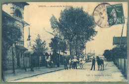 CPA Vue Rare - VAL D'OISE - DEUIL - AVENUE DE LA GARE - Animation, Commerce, Attelage - édition L. Jacquemin - Deuil La Barre