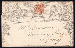 1840 Mulready 1d Wrapper, Forme No. A244, Neatly Used October 1840 From Dublin To Gorey, Correctly Folded - 1840 Mulready Omslagen En Postblad