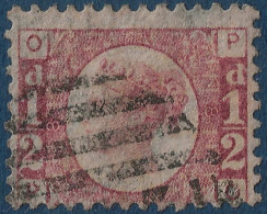 Grande Bretagne N°49 1/2 Penny Rouge Rosé Planche 8 Oblitéré TTB - Gebraucht