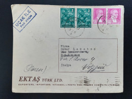 ENVELOPPE ISTAMBUL TURQUIE POUR MILAN ITALIE1947 - Lettres & Documents