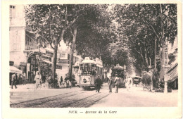 CPA  Carte Postale France Nice  Avenue De La Gare Trams   VM68823 - Ferrovie – Stazione