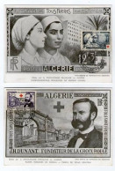 !!! ALGERIE PAIRE CARTES MAXIMUM CROIX ROUGE 1954 - Maximumkarten