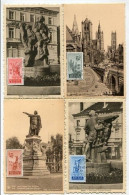 !!! BELGIQUE, SERIE DE 1949 SUR CARTES MAXIMUM CACHETS DE 1949 - 1934-1951