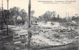 BELGIQUE - BRUXELLES Exposition - L'Incendie Des 14 15 Août 1910 - Vue Générale - Carte Postale Ancienne - Weltausstellungen