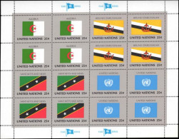 New York 1989 Flag Sheet Algeria Brunei St Kitts  Unmounted Mint. - Neufs