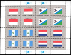 New York 1989 Flag Sheet Indonesia Lesotho GuatemalaNetherlands Unmounted Mint. - Neufs