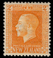 New Zealand 1915-30 2d Yellow Perf 14x13½ Unmounted Mint. - Nuevos