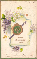 FLEURS - Bonne Et Heureuse Fête - Lilas - Illustration Non Signée - Carte Postale Ancienne - Flores