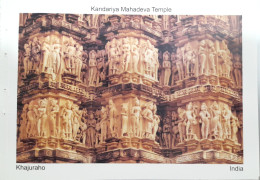 India Khajuraho Temples MONUMENTS - KANDARIYA MAHADEVA Temple Picture Post CARD New As Per Scan - Etnicas