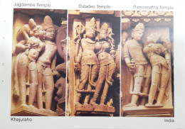 India Khajuraho Temples MONUMENTS - Jagdamba /Duladeo /Parsvanath Temples Picture Post CARD New As Per Scan - Hinduismus