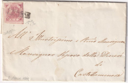 1860 3 Apr 2 Gr. Sass 5e Su Fresca Lettera Da Napoli X Castellammare F. Ray, Chiav. - Neapel