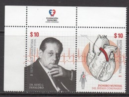 2015 Argentina Favaloro Heart Surgery Health Biology Complete Pair MNH - Unused Stamps