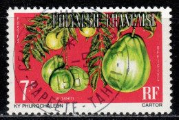 F P+ Polynesien 1977 Mi 5 C Dienstmarke Tahitipflaume - Used Stamps