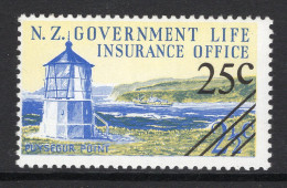 New Zealand 1978 Life Insurance - Lighthouse - 25c On 2½c Value MNH (SG L63) - Dienstmarken