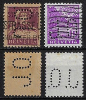 Switzerland 1920/1945 2 Stamp With Perfin J.O. By Charles Im Obersteg & Co Transport In Basel Lochung Perfore - Perforadas
