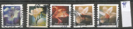 USA 2000 Flowers Lilies From Coil P.8.5  - SC. # 3462/65   - Cpl 4v Set + Coil # Piece In VFU Condition !!!! - Roulettes (Numéros De Planches)