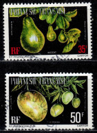 F P+ Polynesien 1977 Mi 12-13 C Dienstmarke Avocado, Mango - Oblitérés