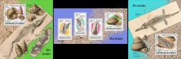 Djibouti 2023, Shells And Fossils, 4val In BF +2BF - Fossils