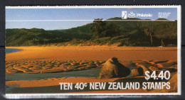 New Zealand 1987 Scenes - Totaranui Beach - $4.40 Booklet - Logo With Crown - Complete (SG SB44) - Service