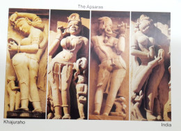 India Khajuraho Temples MONUMENTS - The Apsaras Picture Post CARD New As Per Scan - Ethniciteit & Culturen