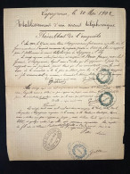 DOCUMENT PUY DE DOME / LAPEYROUSE ETABLISSEMENT D'UN CIRCUIT TELEPHONIQUE 1902 - Manuscrits