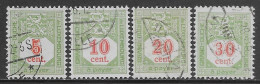 Lussemburgo Luxembourg 1922 Postage Due Numeral Value In Red 4val Mi N.10-12,14 US - Postage Due