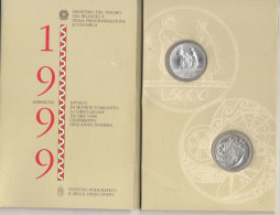 ITALIA 1999 Dittico 5000 + 5.000 Lire Verso Il 2000 Duemila Commemorative Silver Coins - Herdenking