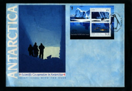 AUSTRALIA - 1990  SCIENTIFIC CO-OPERATION IN ANTARCTICA  MS  FINE USED   ON FDC - Blocks & Sheetlets