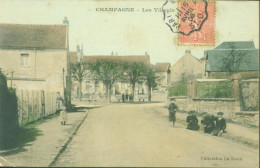 CPA CP Carte Postale Val D'Oise Champagne Les Tilleuls Collection Le Roux CAD Ambulant Paris à ? 1906 YT 129 - Champagne Sur Oise