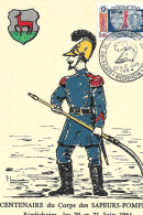 CARTE  Du CENTENAIRE  Du  CORPS  Des  SAPEURS  POMPIERS  - RIEDISHEIM  20 Et 21  Juin  1964 - Sapeurs-Pompiers