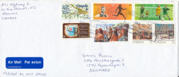 Canada Cover Sent Air Mail To Denmark 23-1-2012 With A Lot Of Topic Stamps - Covers & Documents