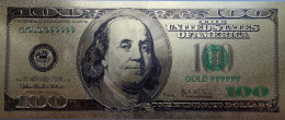 Billet Plaqué Or 24K USA  100 Dollars Label Vert Série 2006  NEUF - Ficción & Especímenes