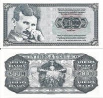 Nikola Tesla Souvenir Fantasy Banknote 5000 Dinara 2023. UNC - Serbien