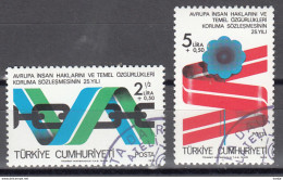 Turkije Mi 2463,2464 Europa Mensenrechten Gestempeld - Used Stamps