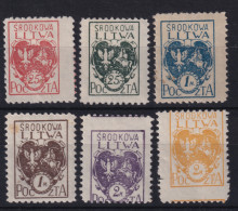CENTRAL LITHUANIA 1921 - MNH - Sc# B1-B6 - Lituania
