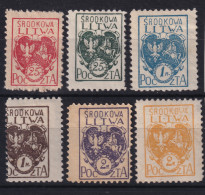 CENTRAL LITHUANIA 1920/21 - MLH - Sc# 1-6 - Cut/perf - Litauen