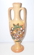 - JOLI VASE VALLAURIS VINTAGE Forme Amphore Décor FLEURS EMAILLEES Déco XXe  E - Vallauris (FRA)