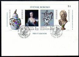 SWEDEN 1979 Swedish Rococo Art FDC.  Michel Block 7 - FDC