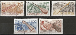 Yugoslavia 1977 - Mi 1702/06 - YT 1588/92 ( Musical Instruments ) - Used Stamps