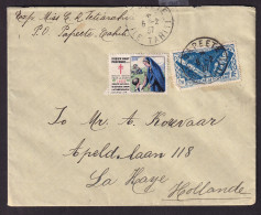 436/39 - Enveloppe TP Océanie PAPEETE 1937 Vers LA HAYE Hollande - Destination PEU COMMUNE - Vignette Anti-Tuberculose - Cartas & Documentos