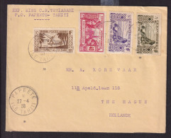 439/39 - Enveloppe Quadricolore Des TP Océanie PAPEETE 1938 Vers LA HAYE Hollande - Destination PEU COMMUNE - Lettres & Documents