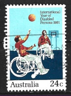 AUSTRALIE. N°746 De 1981 Oblitéré. Basket Pour Handicapés. - Sport Voor Mindervaliden