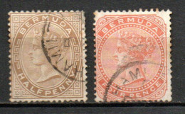 Col33 Colonie Britannique Amérique Nord Bermudes 1880 N° 15 & 16 Oblitéré Cote : 8,75€ - Bermuda