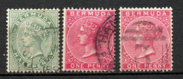 Col33 Colonie Britannique Amérique Nord Bermudes 1884 N° 17 18 & 18a Oblitéré Cote : 8,75€ - Bermuda