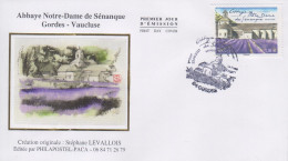 Enveloppe   FDC    1er  Jour    FRANCE    Abbaye   NOTRE  DAME   De   SENANQUE    GORDES   2023 - 2020-…