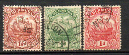 Col33 Colonie Britannique Amérique Nord Bermudes 1910 N° 38 à 40 Oblitéré Cote : 2,50€ - Bermuda