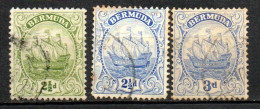 Col33 Colonie Britannique Amérique Nord Bermudes 1922 N° 77 à 79 Oblitéré Cote : 30,00€ - Bermuda